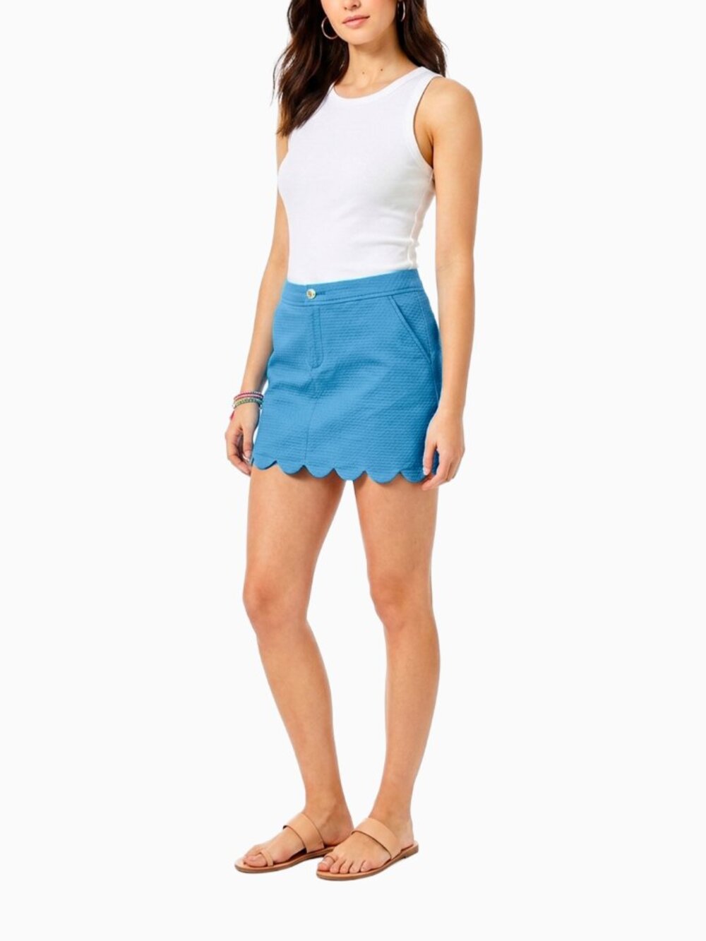 Lilly Pulitzer Blue Scalloped Hem Skort